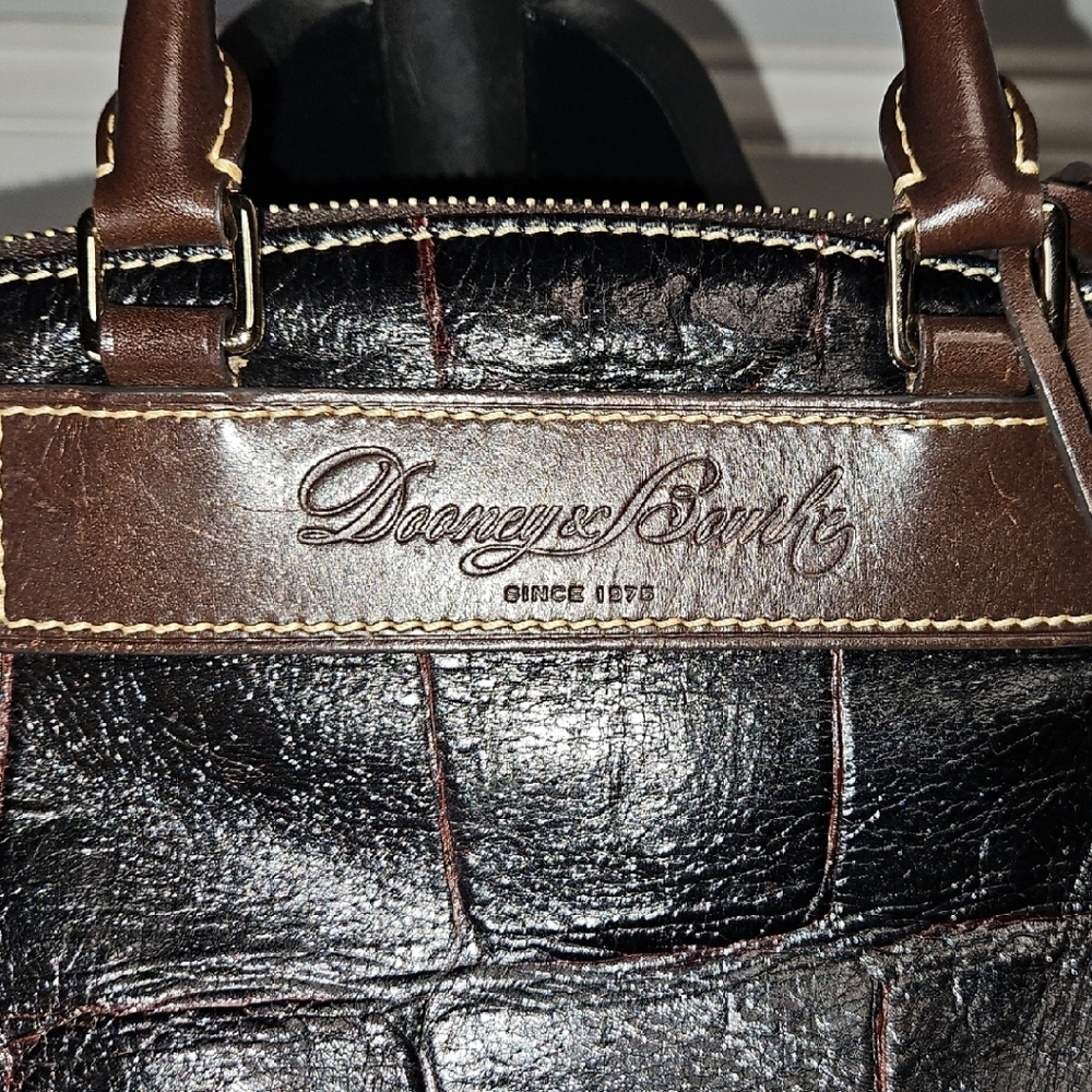 Vintage Condition Dooney&Bourke Brown/Tan Crocodile Embossed Florentine Satchel - Picture 2 of 16